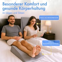Velara Ék Alakú Párna 60 cm Széles, Európai Gyártás, 2-Rétegű Rendszer, Reflux Párna Alváshoz, Memóriahabos Matrac Ék, Olvasópárna Mosható H 4