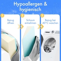 Velara Ék Alakú Párna 60 cm Széles, Európai Gyártás, 2-Rétegű Rendszer, Reflux Párna Alváshoz, Memóriahabos Matrac Ék, Olvasópárna Mosható H 5