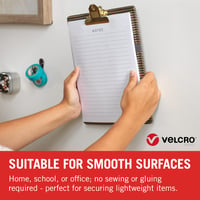 Samolepiace suché zipsy VELCRO, biele, 16 mm x 16 mm, balenie 16 ks, obojstranné lepiace krúžky na bytové dekorácie, do kancelárie, do garáže 5
