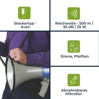 Velleman MP25SFM 25W Hangosbemondó Többszínű Megafon - 25Watt 5