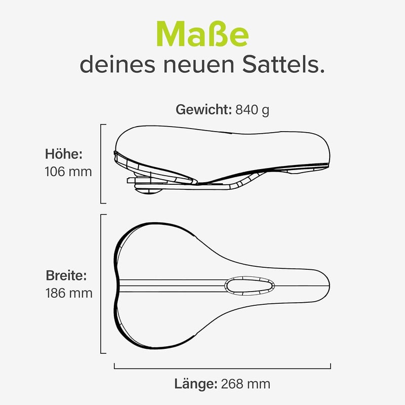 VELMIA Ergonomikus Kerékpár Nyereg 3-Zónás Kialakítással - Memóriahabos Üléspárna Rezgéscsillapítással MTB, Gravel és E-Bike Kerékpárokhoz