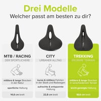VELMIA Ergonomikus Kerékpár Nyereg 3-Zónás Kialakítással - Memóriahabos Üléspárna Rezgéscsillapítással MTB, Gravel és E-Bike Kerékpárokhoz 6