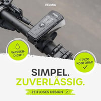 Velmia LED kerékpárlámpa szett USB töltéssel 8,5 órás üzemidő 3 fokozat 6