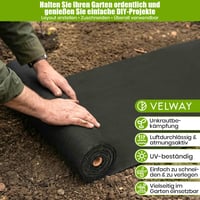 Velway Netkaná textília proti burine 50 g/m² 1x50 m rola - Priepustná, UV odolná, odolná proti roztrhnutiu, mulčovacia fólia do záhrady, vyvýšených záhonov a zeleninovej záhrady 3