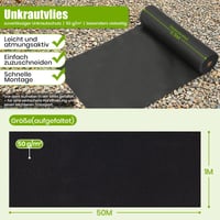 Velway Netkaná textília proti burine 50 g/m² 1x50 m rola - Priepustná, UV odolná, odolná proti roztrhnutiu, mulčovacia fólia do záhrady, vyvýšených záhonov a zeleninovej záhrady 2