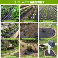 Velway Netkaná textília proti burine 50 g/m² 1x50 m rola - Priepustná, UV odolná, odolná proti roztrhnutiu, mulčovacia fólia do záhrady, vyvýšených záhonov a zeleninovej záhrady 5