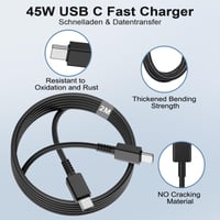 Încărcător rapid Vemfay 45W USB-C cu cablu de 2m pentru Samsung Galaxy S25 S24 S23 S22 S21 Ultra A56 A55 A54 A53 A16 A15, iPhone, Huawei, Xiaomi 5
