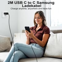 Încărcător rapid Vemfay 45W USB-C cu cablu de 2m pentru Samsung Galaxy S25 S24 S23 S22 S21 Ultra A56 A55 A54 A53 A16 A15, iPhone, Huawei, Xiaomi 7