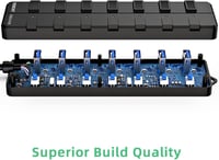 VEMONT 7 portos USB 3.0 hub tápegységgel, 5Gbps aktív elosztó Mac és PC-hez 9