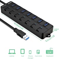 Vemont USB 3.0 Hub 7 portos kapcsolókkal Mac és Windows laptopokhoz 7