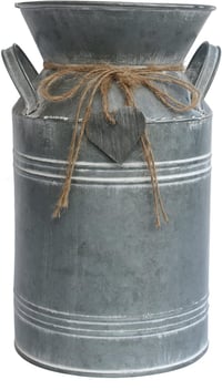 Venalys Vintage Galvanizált Fém Tejkanna Váza Farmhouse Dekoráció - 10.6 inch (Heart) 1
