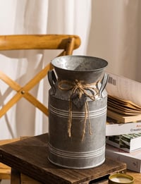 Venalys Vintage Galvanizált Fém Tejkanna Váza Farmhouse Dekoráció - 10.6 inch (Heart) 7