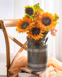 Venalys Vintage Galvanizált Fém Tejkanna Váza Farmhouse Dekoráció - 10.6 inch (Heart) 5