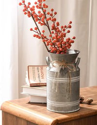 Venalys Vintage Galvanizált Fém Tejkanna Váza Farmhouse Dekoráció - 10.6 inch (Heart) 4