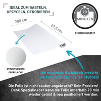 Samolepiaca fólia Venilia 53307, jednofarebná, matná biela, na nábytok a dekorácie, PVC, 67,5 cm x 2 m, hrúbka 160 µm, bez ftalátov 2