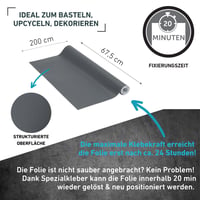 Samolepiaca fólia Venilia, matná antracitová, fólia na nábytok a tapety, PVC, bez ftalátov, 67,5 cm x 2 m, 160 µm 2