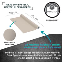 Venilia Unimatt samoljepljiva folija – boja krtice (taupe), mat, 67,5 cm x 2 m, folija za namještaj i tapete, PVC, bez ftalata, debljina 160 µm 2