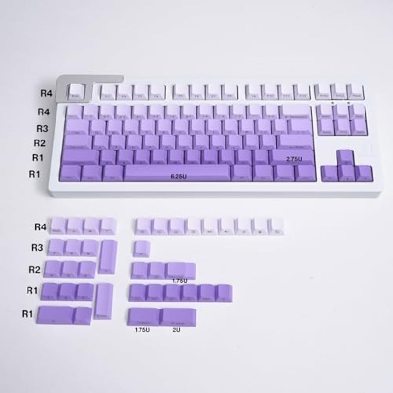 Venit Keys PBT Gradient 125 Billentyű Cherry Profil Mechanikus Billentyűzet Lila