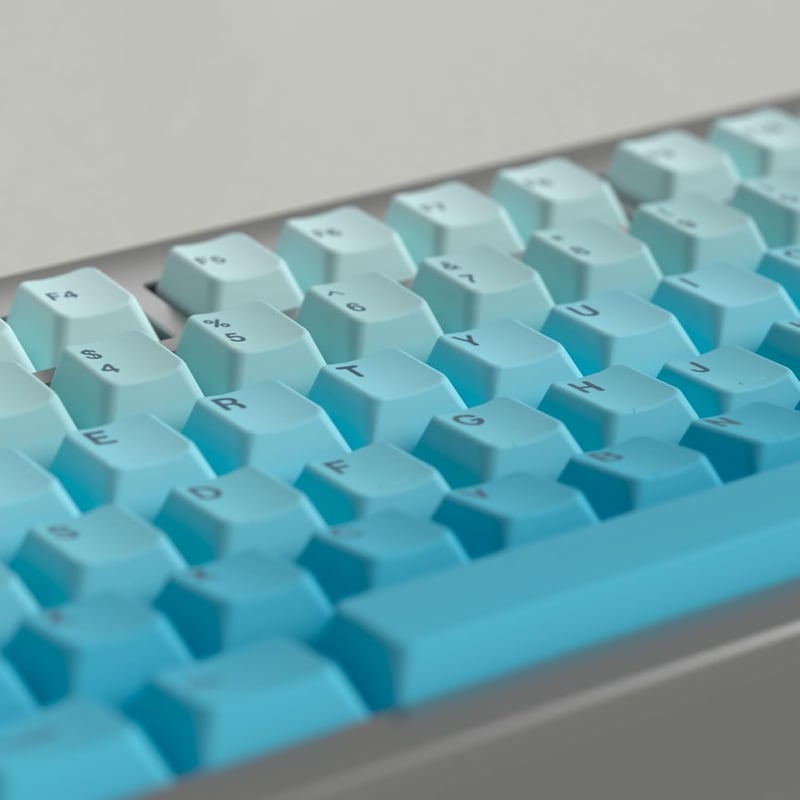 Venit Keys PBT Gradient 125 Billentyű Cherry Profile Mechanikus Billentyűzet Keycap Cyan