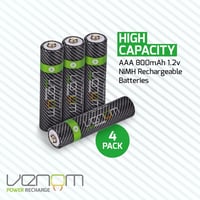 Venom AAA Újratölthető Elemek Töltőállomással - 4db 800mAh 1.2V Akkumulátor Szett Töltővel 3