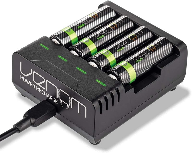 Venom AAA Újratölthető Elemek Töltőállomással - 8db 800mAh 1.2V Akkumulátor Szett Töltővel