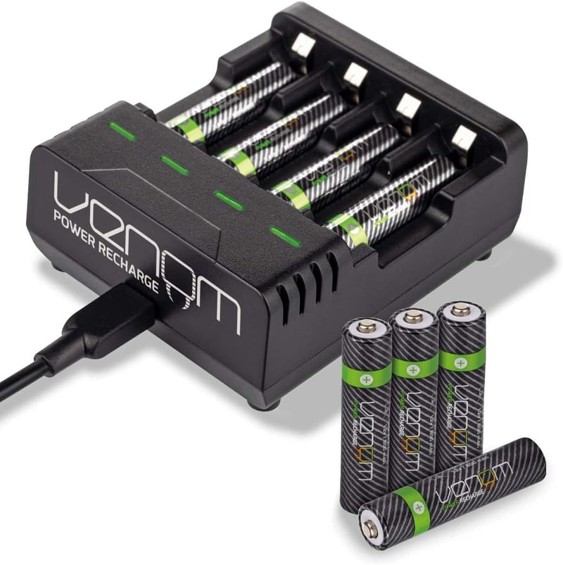 Venom AAA Újratölthető Elemek Töltőállomással - 8db 800mAh 1.2V Akkumulátor Szett Töltővel