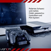 Venom PS4 DualShock 4 duálna nabíjacia stanica s USB konektorom a LED indikátorom, čierna – použitá 7