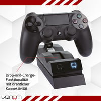 Venom PS4 DualShock 4 duálna nabíjacia stanica s USB konektorom a LED indikátorom, čierna – použitá 5