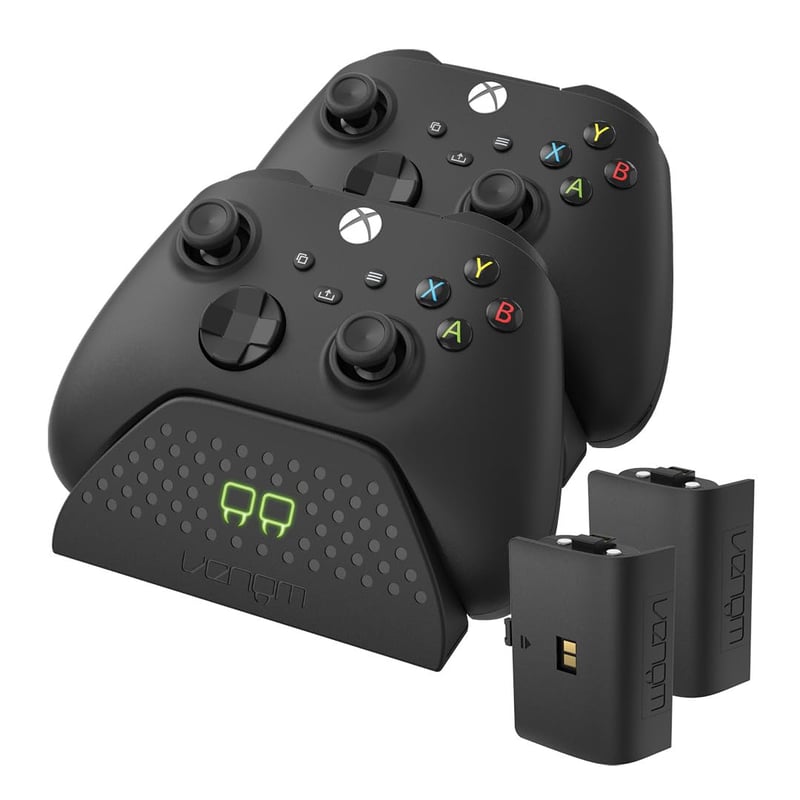 Nabíjacia stanica Venom Twin pre ovládače Xbox Series X, S a Xbox One, vrátane 2 dobíjateľných batérií, čierna