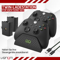 Nabíjacia stanica Venom Twin pre ovládače Xbox Series X, S a Xbox One, vrátane 2 dobíjateľných batérií, čierna 2