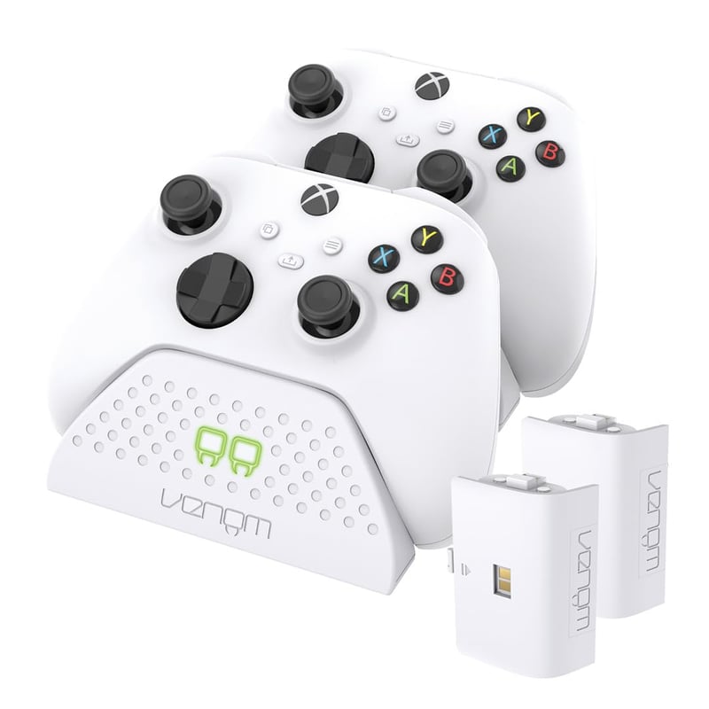 Nabíjacia stanica Venom Twin s 2 dobíjateľnými batériami – biela, kompatibilná s Xbox Series X, S a Xbox One