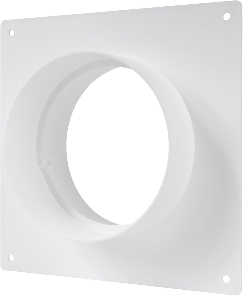 Vent Systems 100 mm Fehér Műanyag Légcsatorna Csatlakozó Perem - Fali Szellőzőrendszer Adapter - Fürdőszobához, Konyhához, Otthoni Szellőzte