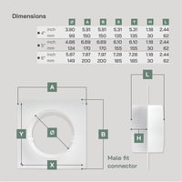 Vent Systems 100 mm Fehér Műanyag Légcsatorna Csatlakozó Perem - Fali Szellőzőrendszer Adapter - Fürdőszobához, Konyhához, Otthoni Szellőzte 2