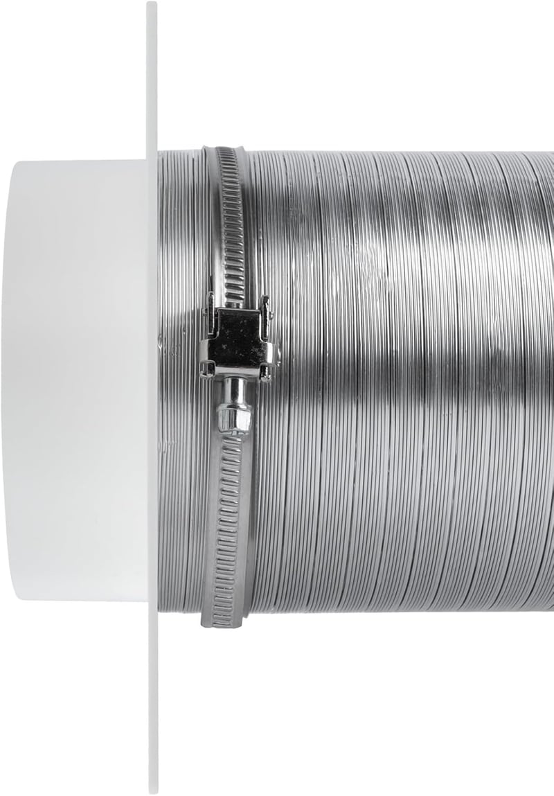 Vent Systems 100 mm Fehér Műanyag Légcsatorna Csatlakozó Perem - Fali Szellőzőrendszer Adapter - Fürdőszobához, Konyhához, Otthoni Szellőzte