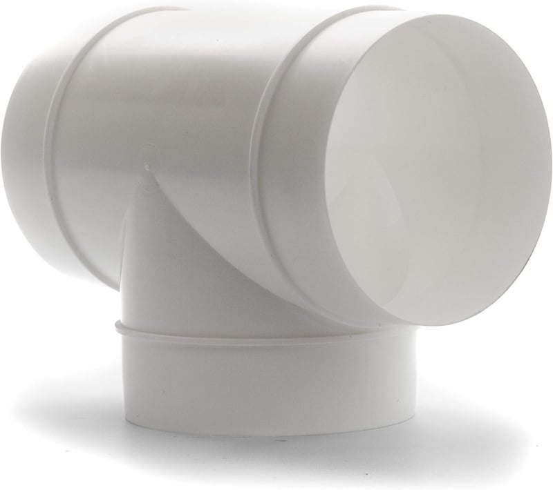 Vent Systems 100mm T-csatlakozó szellőzéshez, ABS légcsatorna adapter, háromirányú elosztó
