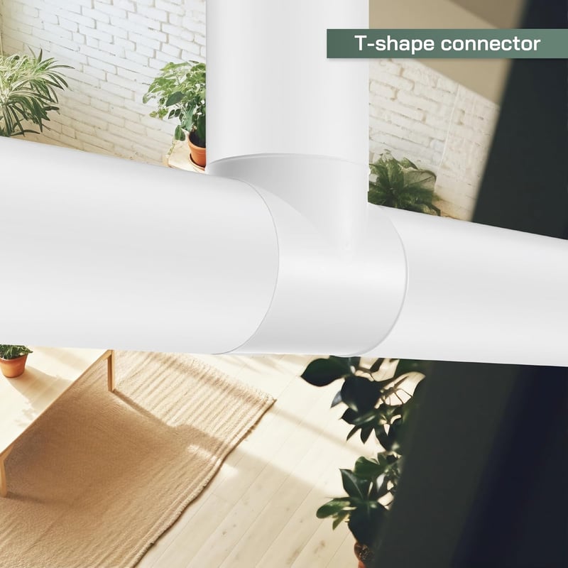 Vent Systems 100mm T-csatlakozó szellőzéshez, ABS légcsatorna adapter, háromirányú elosztó