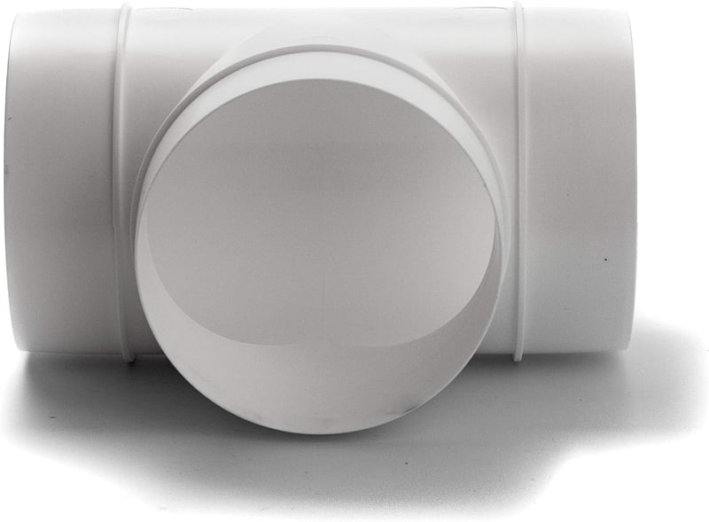 Vent Systems 100mm T-csatlakozó szellőzéshez, ABS légcsatorna adapter, háromirányú elosztó