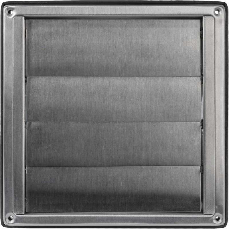 Vent Systems 12,5 cm téglalap alakú rozsdamentes acél fali szellőzőrács visszacsapó szeleppel, időjárásálló fürdőszobához, beltérre es külté