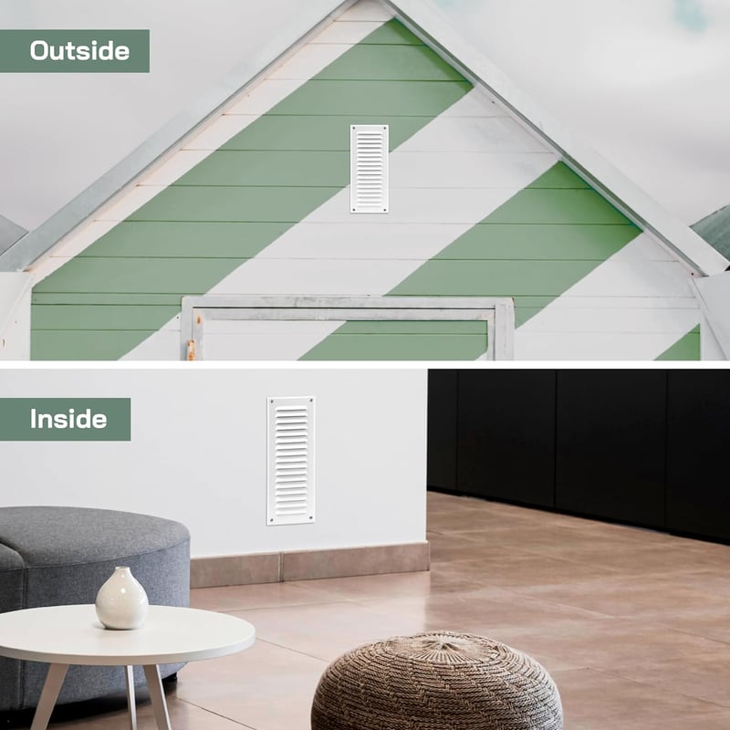 Vent Systems 125x295 mm fehér szellőzőrács rovarháló fürdőszoba konyha
