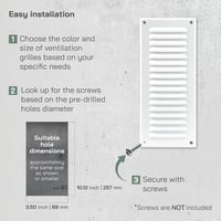 Vent Systems 125x295 mm fehér szellőzőrács rovarháló fürdőszoba konyha 4