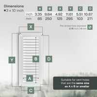 Vent Systems 125x295 mm fehér szellőzőrács rovarháló fürdőszoba konyha 2