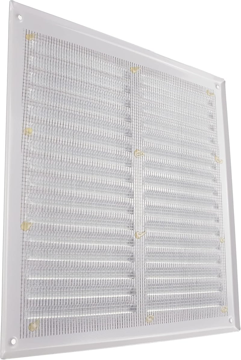 Vent Systems 29,5x29,5 cm fehér fém szellőzőrács rovarháló védelemmel