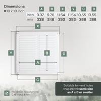 Vent Systems 29,5x29,5 cm fehér fém szellőzőrács rovarháló védelemmel 2