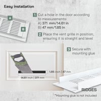 Vent Systems 60x400 mm fehér alumínium szellőzőrács HVAC rendszerhez 4