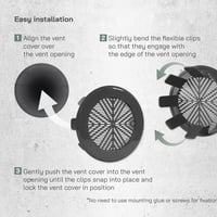 Vent Systems 99-124mm szürke kerek szellőzőrács fürdőszoba konyha irodához 5