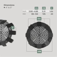 Vent Systems 99-124mm szürke kerek szellőzőrács fürdőszoba konyha irodához 6