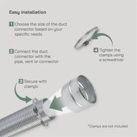 Vent Systems horganyzott acél kerek szellőzőcső toldó 150 mm ventilációs cső csatlakozó fém tömlőcsatlakozó 5