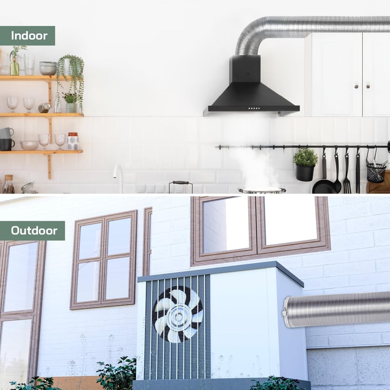 Vent Systems rugalmas alumínium szellőzőcső DN 120 mm, alumínium flexibilis cső, 1.5 m szellőztetéshez