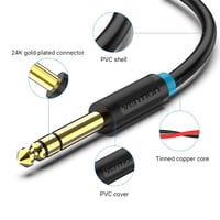 Vention 6.35mm - 3.5mm Sztereó Audiokábel 1m, TRS Jack Kábel Erősítőhöz és Eszközökhöz 2