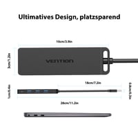 Vention MacBook 6-v-1 USB-C rozbočovač s magnetickým konektorom, PD 140W, 8K 240Hz – čierny 7